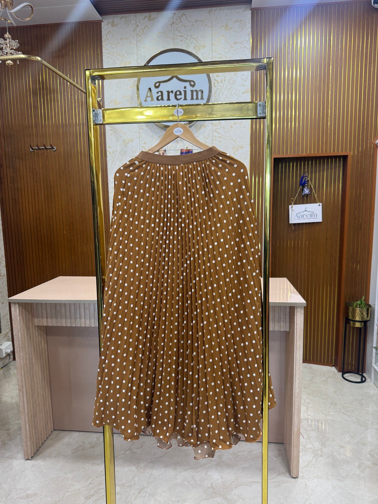 Wrinkled Satin Skirt