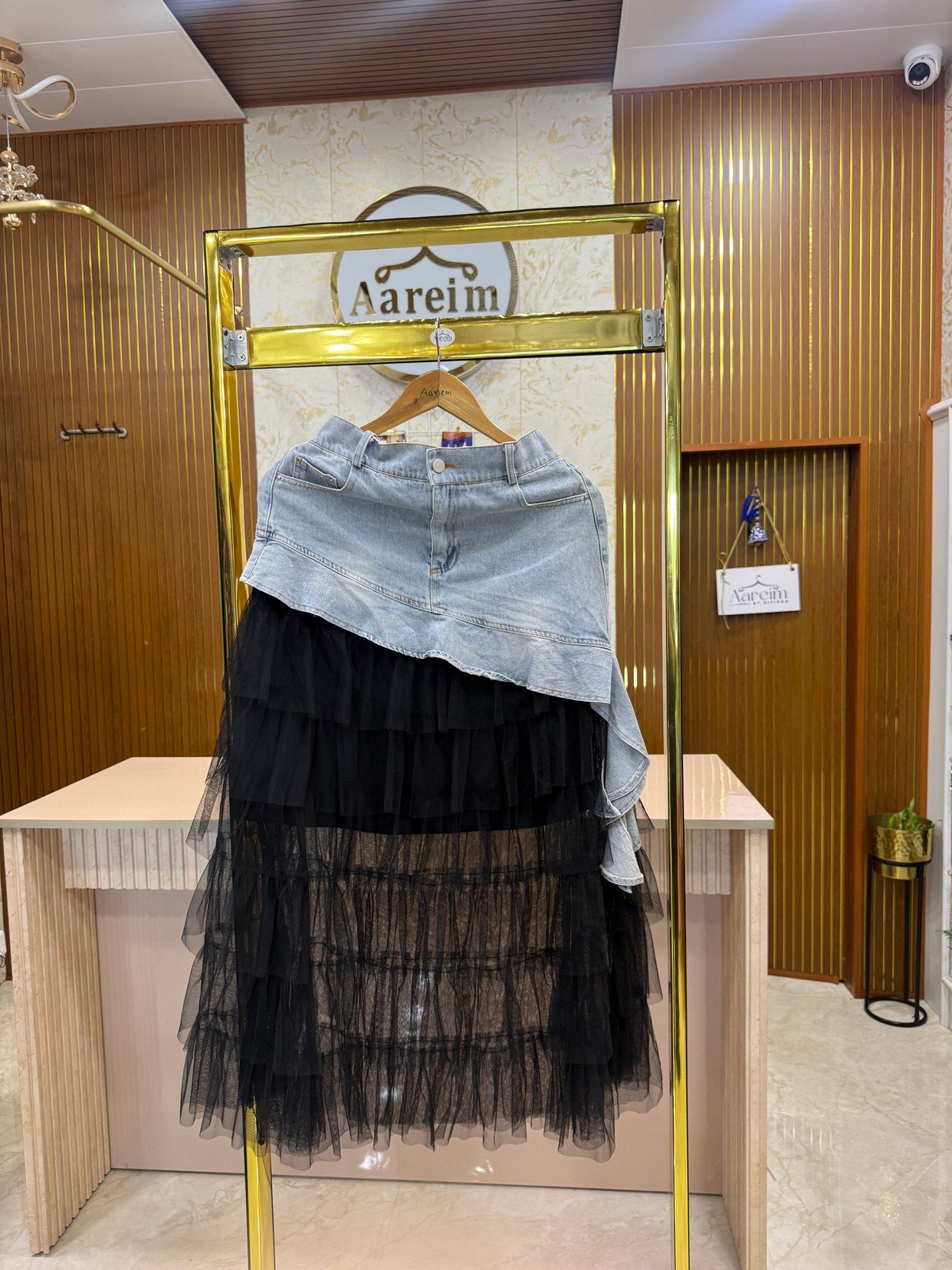 Denim with Super Net Skirt